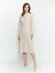 Бежевый платье женское CONCEPT CLUB с воланами