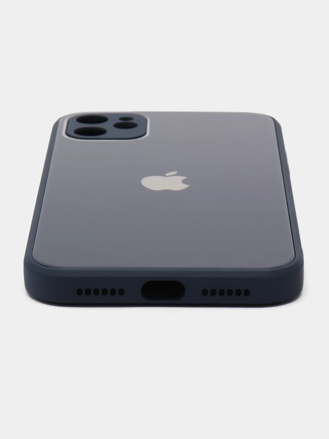 Темно-синий чехол для iPhone (Айфон) 11 со стеклянной панелью