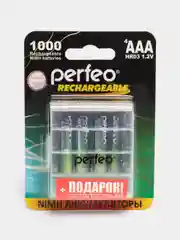 Аккумуляторы Perfeo, 4 шт, ААА мизинчиковые, бокс для хранения