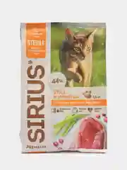 Сухой корм SIRIUS (Сириус) утка, клюква, для стерилизованных котов, 1,5 кг