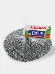 Губка (мочалка) для посуды металлическая ЛАЙМА, большая (XXL), сетчатая, 100 г, 603106
