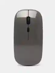 Серый мышь компьютерная , бесшумная, беспроводная, ультратонкая, 2.4 GHz, Bluetooth, USB зарядка