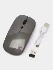 Серый мышь компьютерная , бесшумная, беспроводная, ультратонкая, 2.4 GHz, Bluetooth, USB зарядка