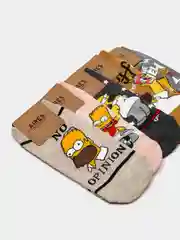 Прозрачный короткие носки  мужские и женские с рисунком Simpsons Симпсоны