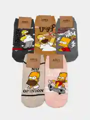 Прозрачный короткие носки  мужские и женские с рисунком Simpsons Симпсоны