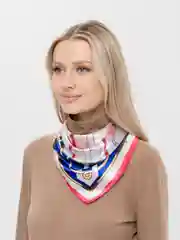 Оранжевый платок женский, атласный, с рисунком