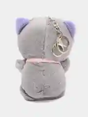 Серебряный мягкая игрушка-брелок "Кот в костюме", 12 см, котик в кигуруми, кот в кигуруми