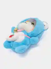 Лазурный мягкая игрушка-брелок "Кот в костюме", 12 см, котик в кигуруми, кот в кигуруми