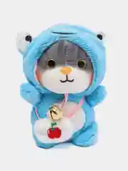 Лазурный мягкая игрушка-брелок "Кот в костюме", 12 см, котик в кигуруми, кот в кигуруми