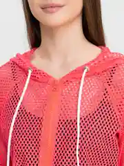 Коралловый бомбер-олимпийка Rowan Wear, спортивная, из сетки