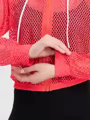 Коралловый бомбер-олимпийка Rowan Wear, спортивная, из сетки