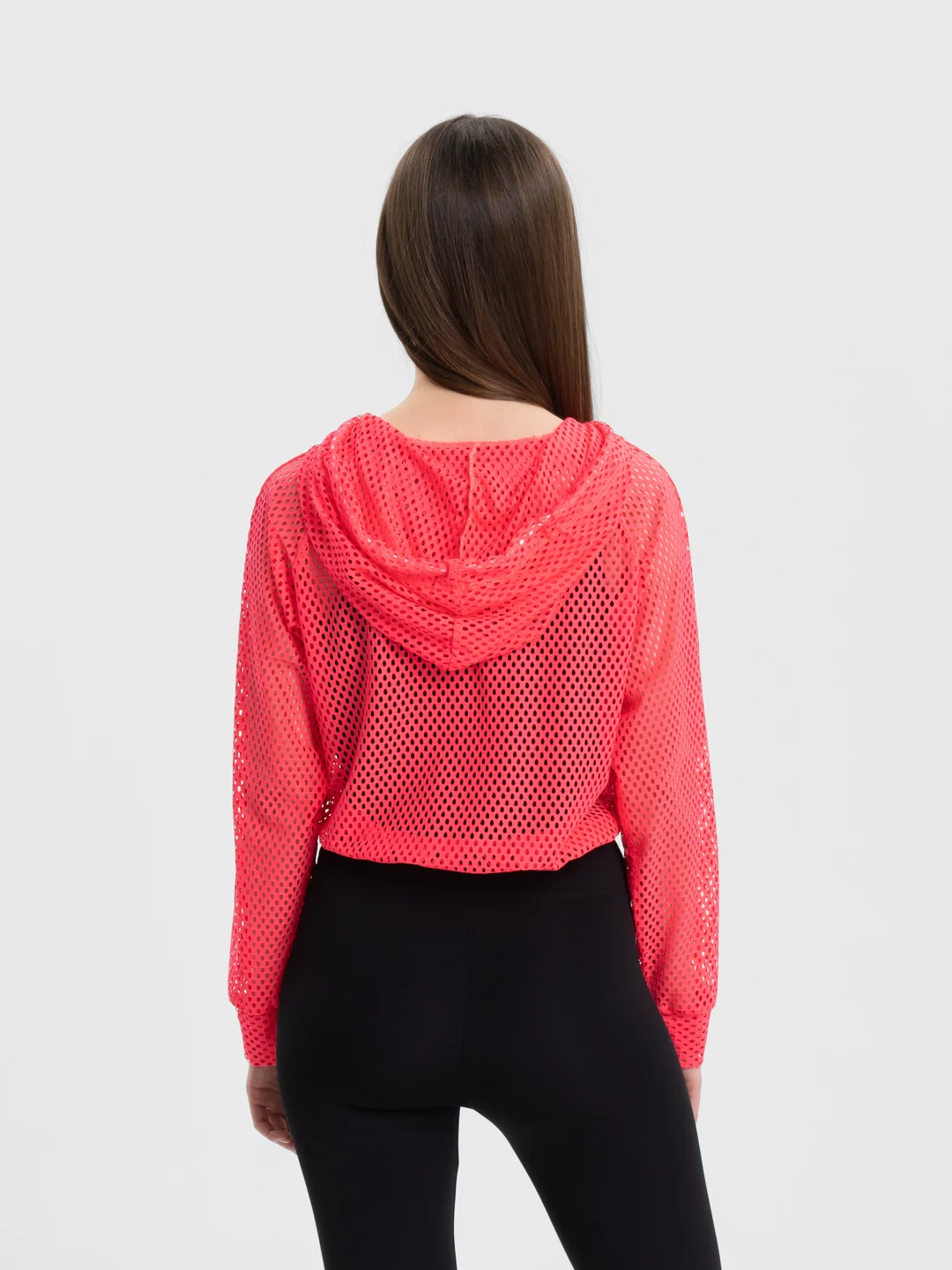 Коралловый бомбер-олимпийка Rowan Wear, спортивная, из сетки