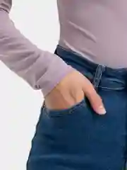 Синий джинсы женские скинни, высокая посадка