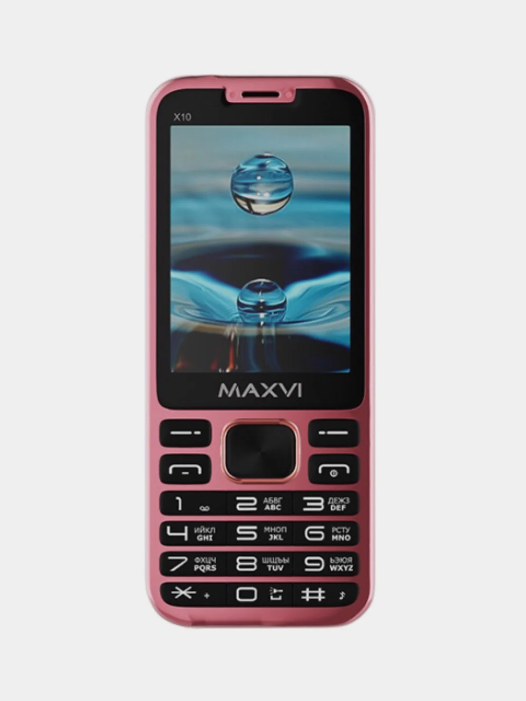 Розовый мобильный телефон Maxvi X10, аккумулятор 1600 мАч