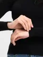 Черный водолазка базовая женская, в рубчик