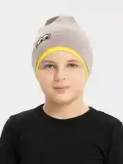 Бежевый меланж шапка для мальчика, хлопок
