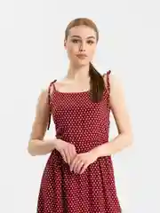 Красный платье женское в горошек "Tiffan"