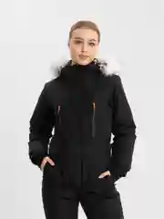 Шоколадный комбинезон женский, зимний, с капюшоном