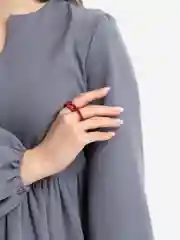 Красный комплект из двух цветных колец