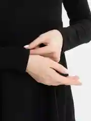 Черный расклешенное платье кашемир, платье лапша
