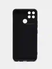 Угольный чехол для Realme Narzo 50A (Реалми Нарзо 50А), черный, силиконовый