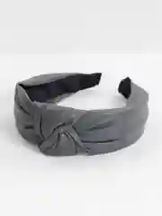 Угольный ободок для волос кожаный с узлом