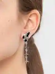 Серебряный серьги "Бабочки", с подвесками
