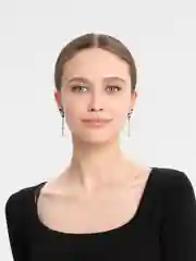 Серебряный серьги "Бабочки", с подвесками