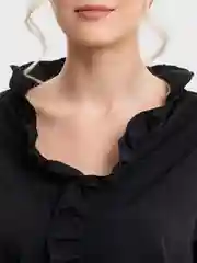Черный женская блузка с рюшами LaFemme, рубашка