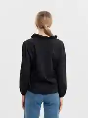 Черный женская блузка с рюшами LaFemme, рубашка