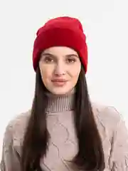 Бордовый шапка бини женская