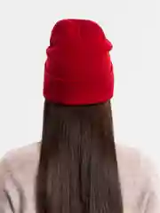 Бордовый шапка бини женская