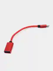 Красный otg (отг) переходник Type-C на USB с проводом. Красный, черный, синий, золотой