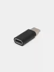 Черный адаптер переходник USB Type-C otg micro USB