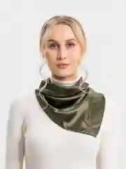 Зелёный хаки платок на голову женский