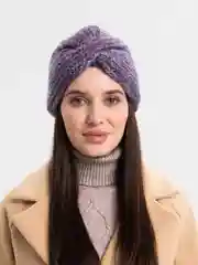 Фиолетовый чалма женская, вязаная