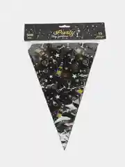 Черный гирлянда флажковая "Party", 5 метров