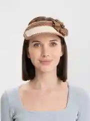 Карамельный козырьки летние из натуральной соломы