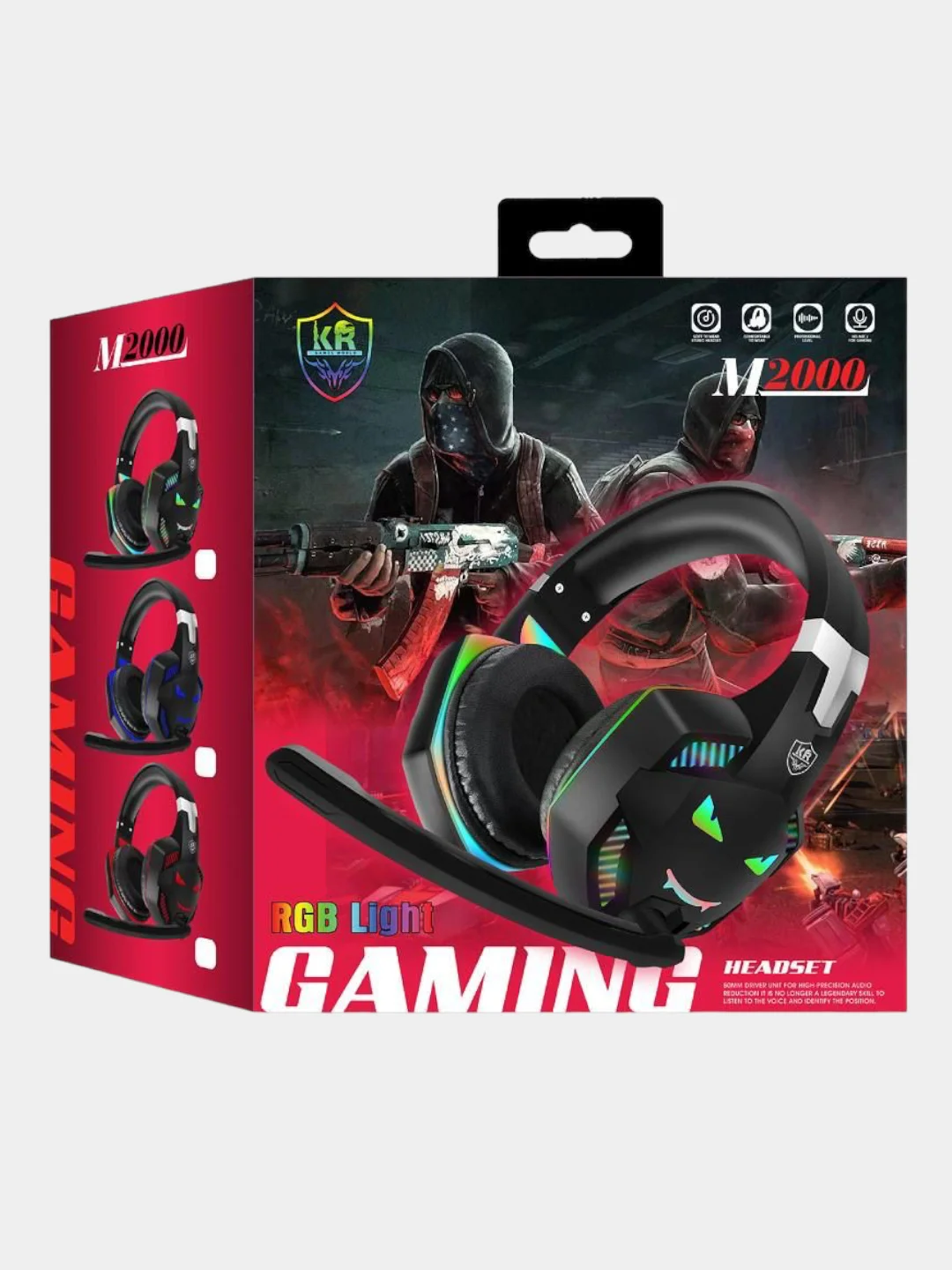 Черный игровые наушники Gaming Headset RGB Light M2000