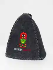 Красный шапка банная, для бани и сауны, с надписью