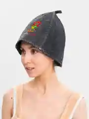 Красный шапка банная, для бани и сауны, с надписью