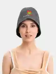 Красный шапка банная, для бани и сауны, с надписью