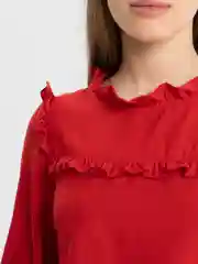 Красный блузка женская Tiffan, с рюшами