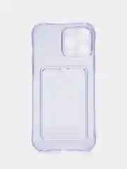 Лавандовый чехол для iPhone 7/8 Plus/XR/11/12/13/Pro/Pro Max, силиконовый, с карманом для карт