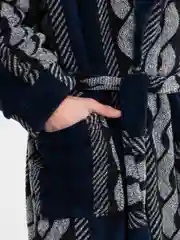 Синий халат мужской теплый, халат банный