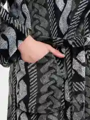 Зеленый халат мужской теплый, халат банный