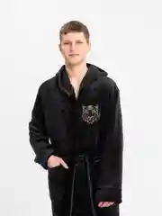 Темно-синий халат банный мужской