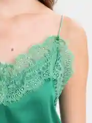 Лесной зеленый майка шелковая