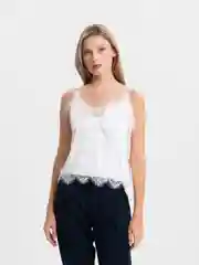 Белый майка шелковая