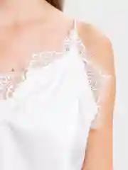 Белый майка шелковая